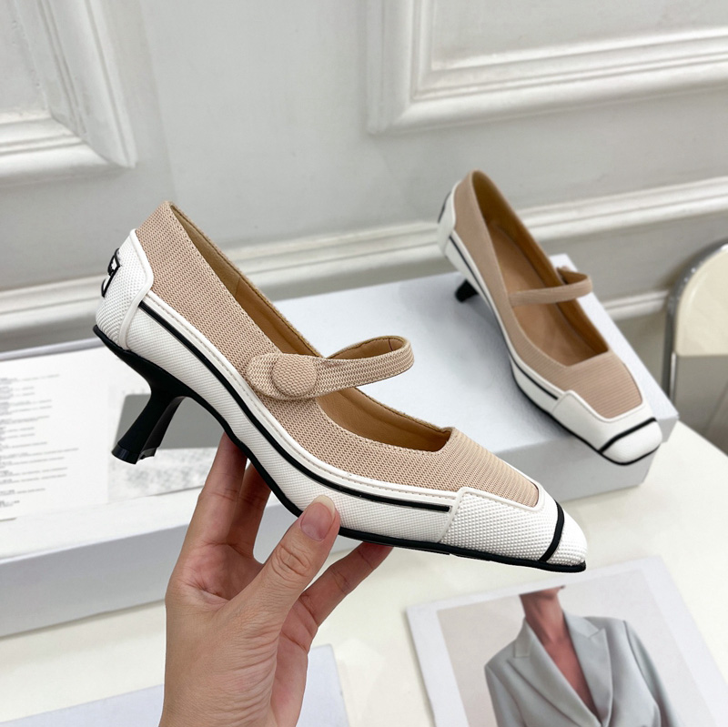

Womens Motion Pumps Shoes Rubber Heels Loafers Square Toe Pump Dress Lady Wedding Shoes Strap with Decorative Button