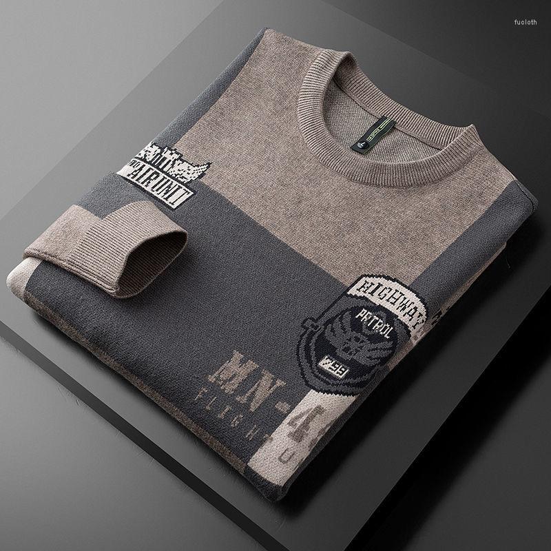 

Men's Sweaters Personalized Fashion Printed Round Neck Sweater Men's Brand Design 2022 Autumn And Winter Warm Pullover, Black