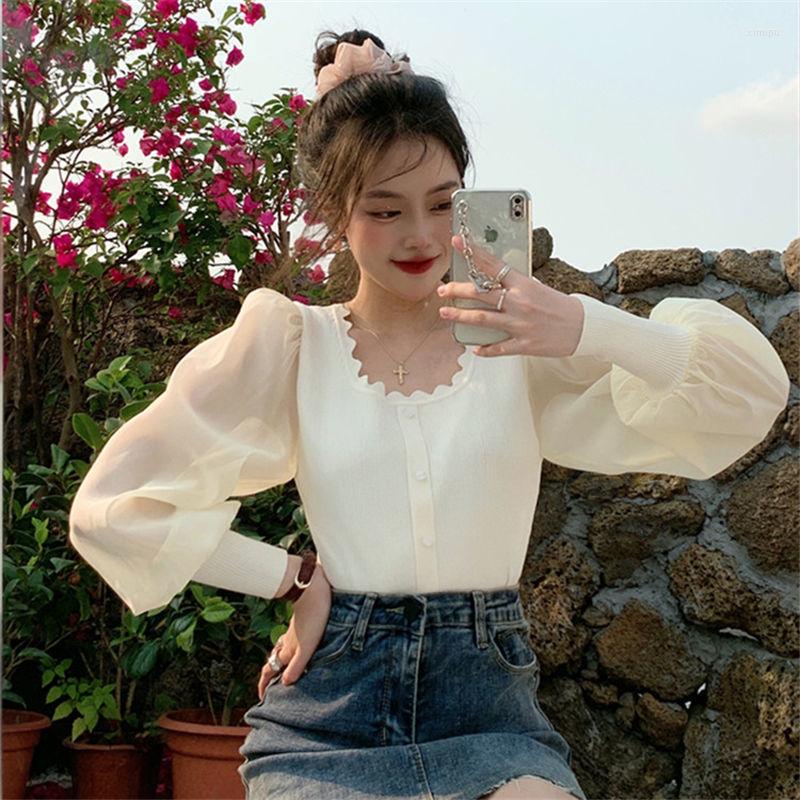 

Women' T Shirts Woman Tshirts Sweet Top Summer 2022 Long Sleeve Knitted Women' Shirt Crop Mujer Camisetas, Black