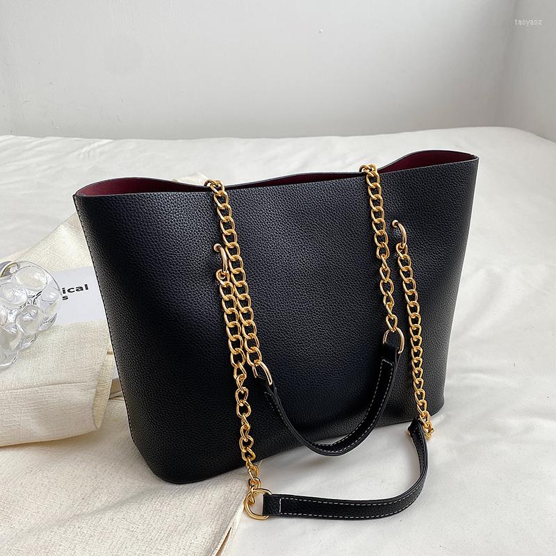 

Evening Bags 2022 Designer Simple Big PU Leather Shoulder For Women High Capacity Handbags Travel Luxury Large Shopper Shopping Purses, Beige