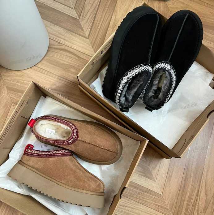 

Boots Australia Woman Snow Boot Designer Leather Lazy Fur Thick Bottom Winter Platforms Slippers Black Maroon Tasman Shoes Slip-on Warm 025