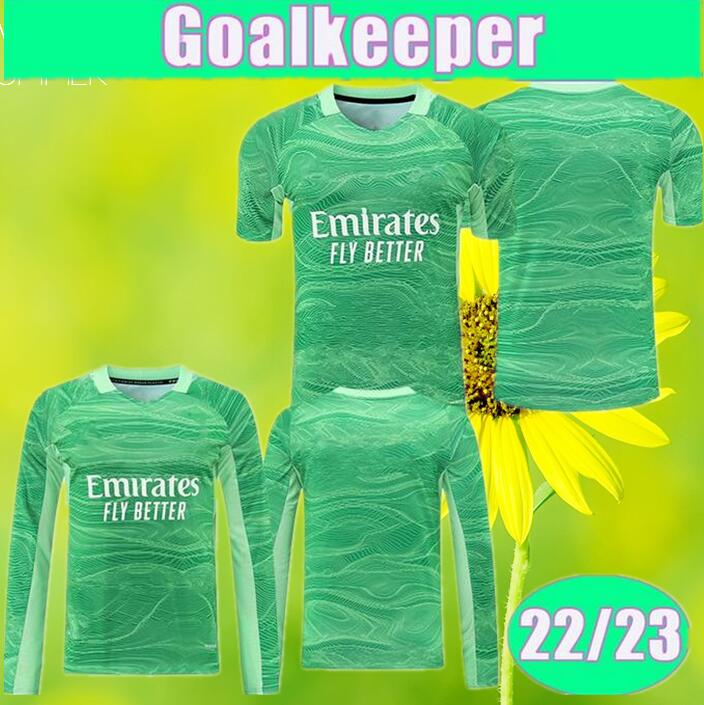 

2022 23 COURTOIS LUNIN Mens Soccer Jerseys Long Sleeves Goalkeeper Green Football Shirts Short Sleeves Uniforms