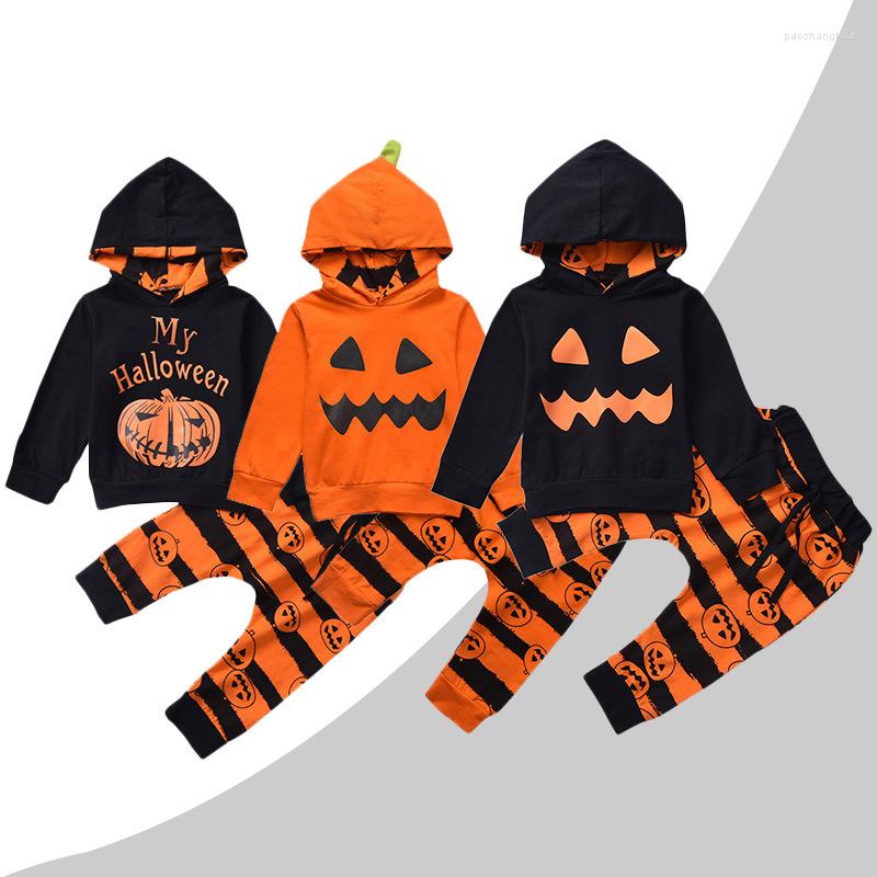 

Clothing Sets Fall Boutique Kids Child Tracksuit With Fashion Halloween Clothes T Shirts Pants For Boys Baby Outfit Set, Orange