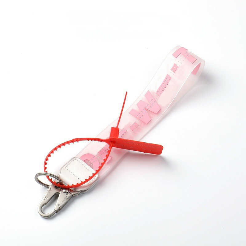 

Fashion Offs Luxury Key Rings Keychains Clear Rubber Jelly Letter Print Keys Ring White Men Women Canvas Keychain Camera Pendant BeltPNI8