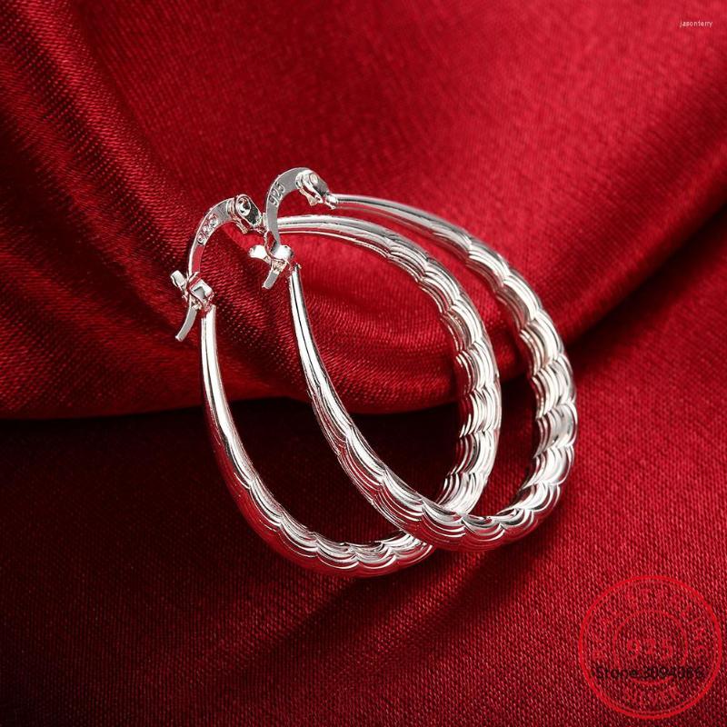 

Hoop Earrings LEKANI 2022 Arrival 925 Silver Oval For Women Wedding Jewelry