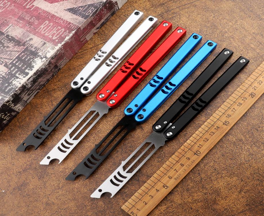 

Portable Folding Butterfly Knife CSGO Balisong Trainer Stainless Steel Pocket Practice Knife Outdoor Game Training Tool4367528