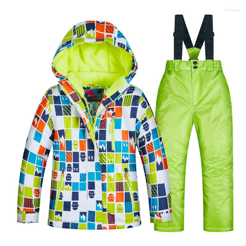 

Skiing Suits Children Windproof Waterproof Colorful For Boy Snowboard Snow Jacket Pants Winter Clothes Sets Conjunto De, As show