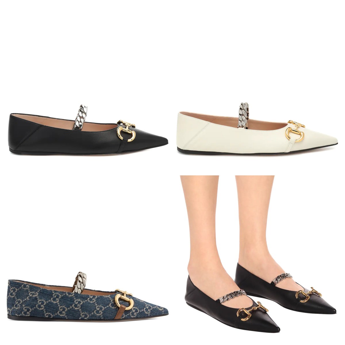 Designer Talons Femmes Chaussures Habillées De Luxe Double G Horsebite Ballerines En Cuir EU34-40 Avec Boîte Robes De Noce
