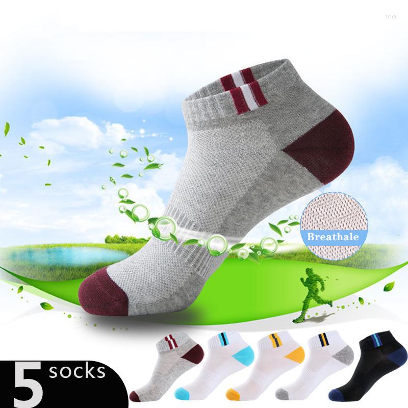 

Men's Socks 5 Pairs Men Mesh Breathable Short Casual Summer Cotton Sports Absorb Sweat Ankle Set Meias Bulk Sales, 5 pairs yellow