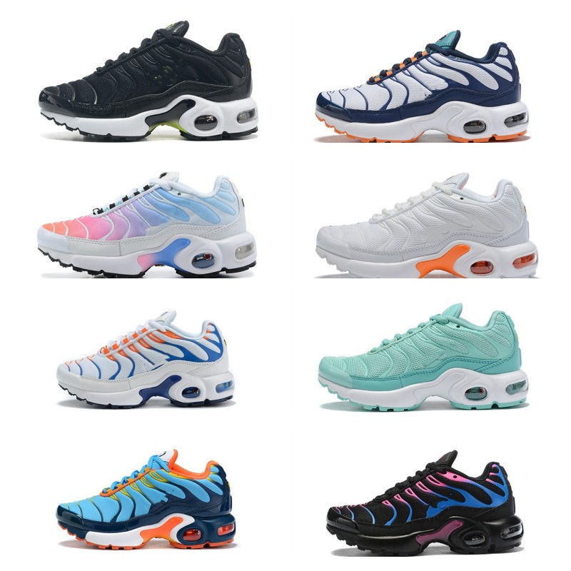 

Infant Kids Plus I running shoes TN Tuned 1 sports sneaker Trainers Boys Girls jogging fitness shoes Triple Black Cool Grey Children outdoor Trainer sneakers, 1329809