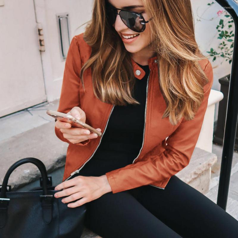 

Women' Leather Design Women Bike Coat PU Coats Outwear Zipper Outfit Spring Autumn Short Thin Female Clothing Jacket For Woman 2022, 1 black