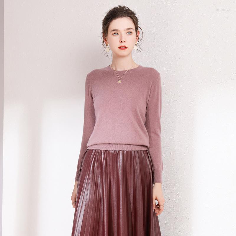 

Women' Sweaters Pink Round Neck Cashmere Women Knitted Turtleneck Pull Femme Hiver Oversized Autumn Winter Warm Uppper Undertakes, Ivory
