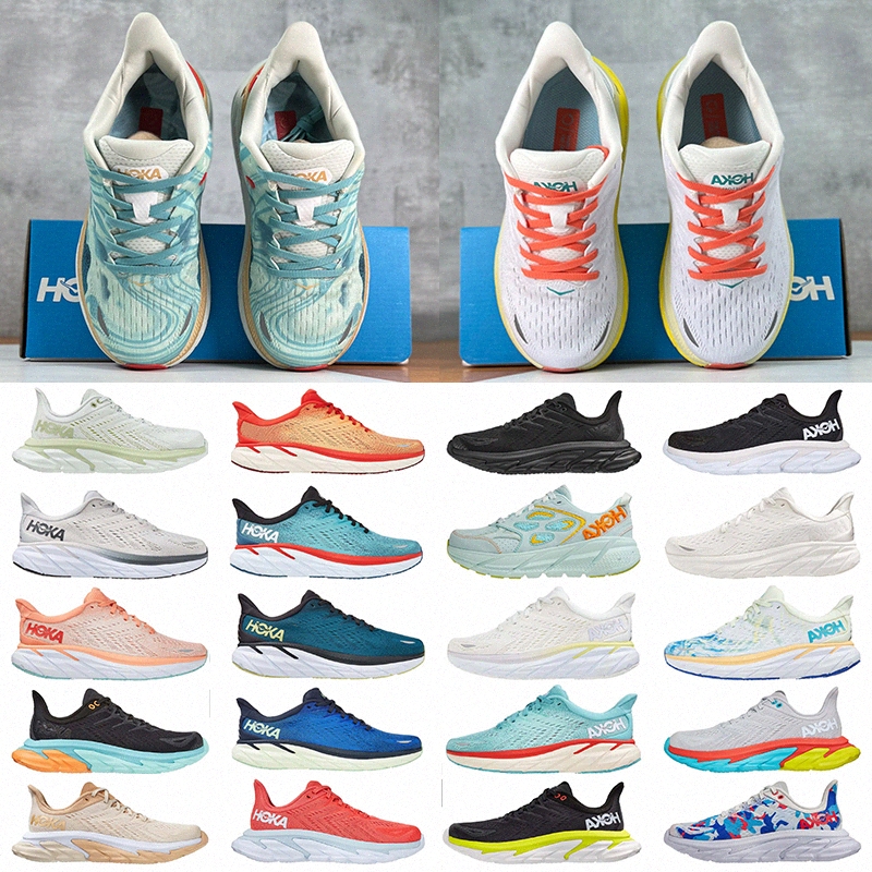 

LM Hoka One one Clifton 8 Running Shoes Designer Shock Absorbing Road mens womens Fresh foam ultralight midsole platform lightweight sneakers Cross-co B6Z0#, Colour# 3