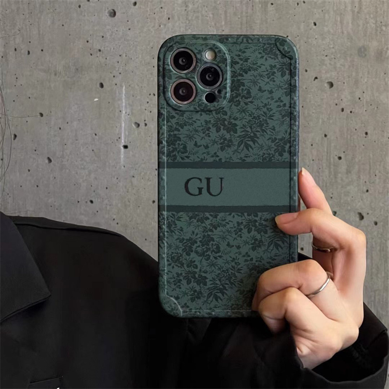 

Luxury Leather Designers Phone Case For Iphone 14 Pro Max 13 12 11 XS XR X 8 7 Plus 14Plus Classic Print Letter Designer Phone Cases, Green