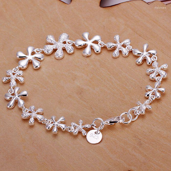 

Link Bracelets Bracelet Plated Silver Fashion 925 Jewelry For Women Plum Flower /MCUPRRDVH156