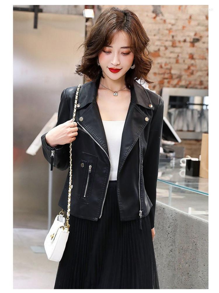

Women's Leather Winter 2022 Jackets For Women Cardigan Ladies Clothes Solid Professional Wear Coats Clothing Top T365, Black