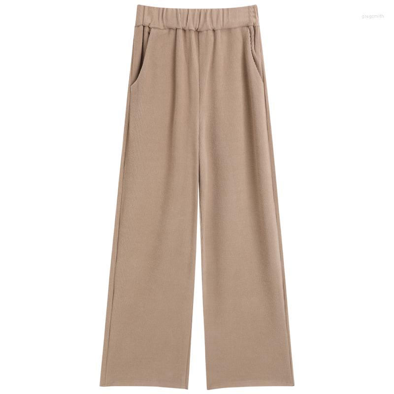 

Women' Pants Women Korean Style Loose All-match Corduroy Wide Leg Trousers Womens Trendy Leisure Harajuku Daily Ulzzang High Waist, Beige