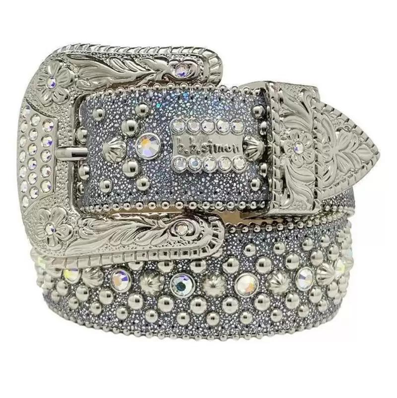 Designer BB SIMON BELTES POUR HOMME BELLE DÉCHANCHE FEMMES CEINTURE DIAMOND BLATINE Black Black Bleu Multicolour Multicolour avec des strass Blin