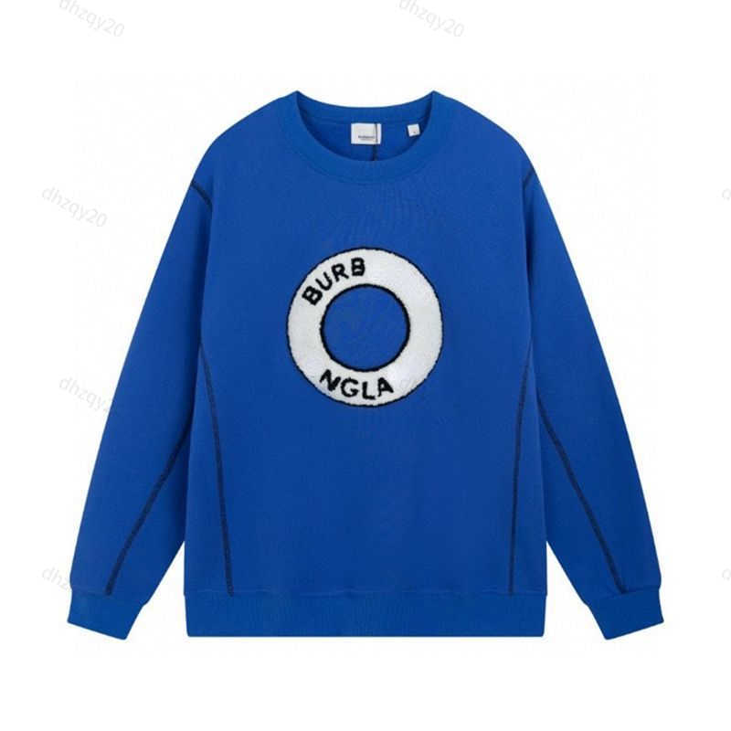 

The right version of bbr sweatshirt hoodie designer top round towel embroidered logo round neck pullover men' women' casual long sleeve shirt pullover plush coat, Black