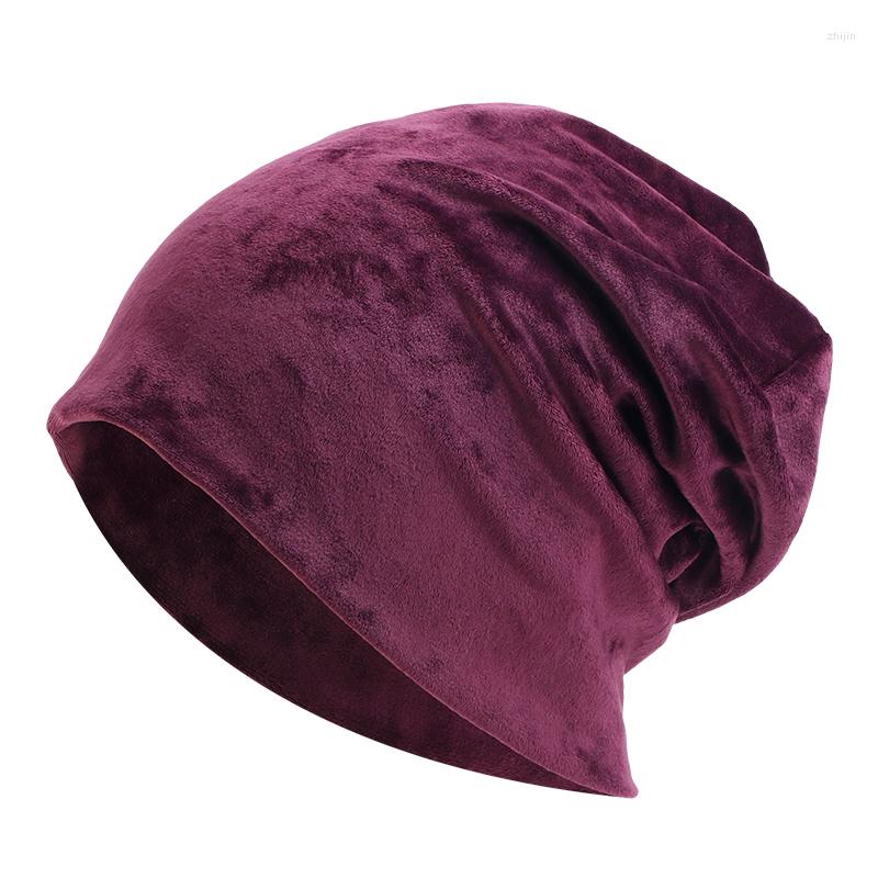 

Berets Fashion Velvet Beanie Baggy Hat Autumn Winter Warm Slouchy Beanies For Men Women Solid Velour Soft Cap High Quality Casual, 1008u black