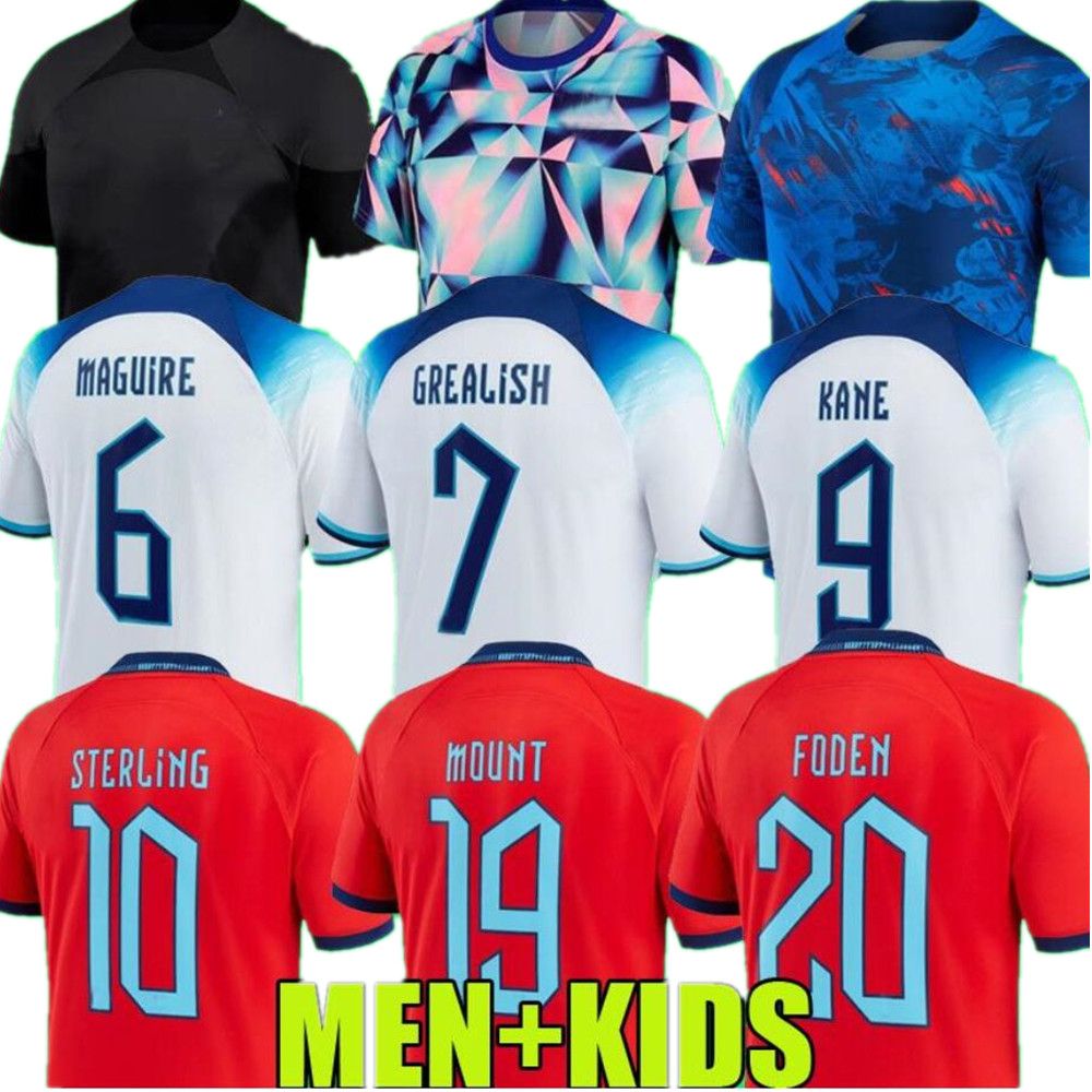

2022 MEAD soccer jerseys eNGLanDS Inglaterra KANE STERLING RASHFORD SANCHO GREALISH FODEN SAKA 22 23 national PRE MATCH football shirt women men kids kit 1104, Away kids