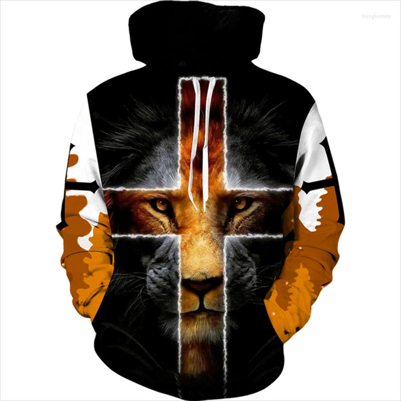 

Men' Hoodies Christian Bible Faith Jesus God Men' Hoodie 3D Lion Printed Streetwear Autumn Winter Long Sleeve Male Drawstring, Chris-1128