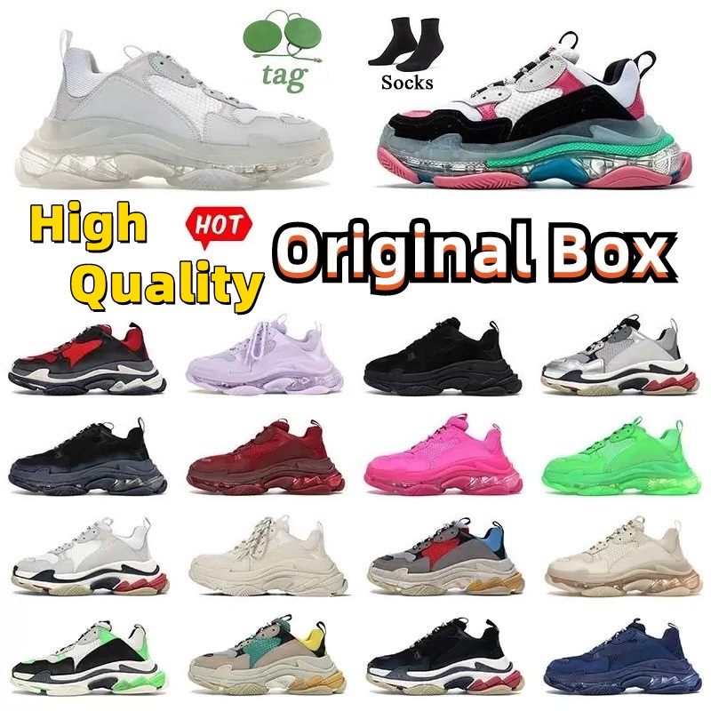 

triple s men women casual shoes luxury platform sneakers clear sole Black White Beige Teal Blue Bred Red Pink mens trainers Jogging Walking fashion