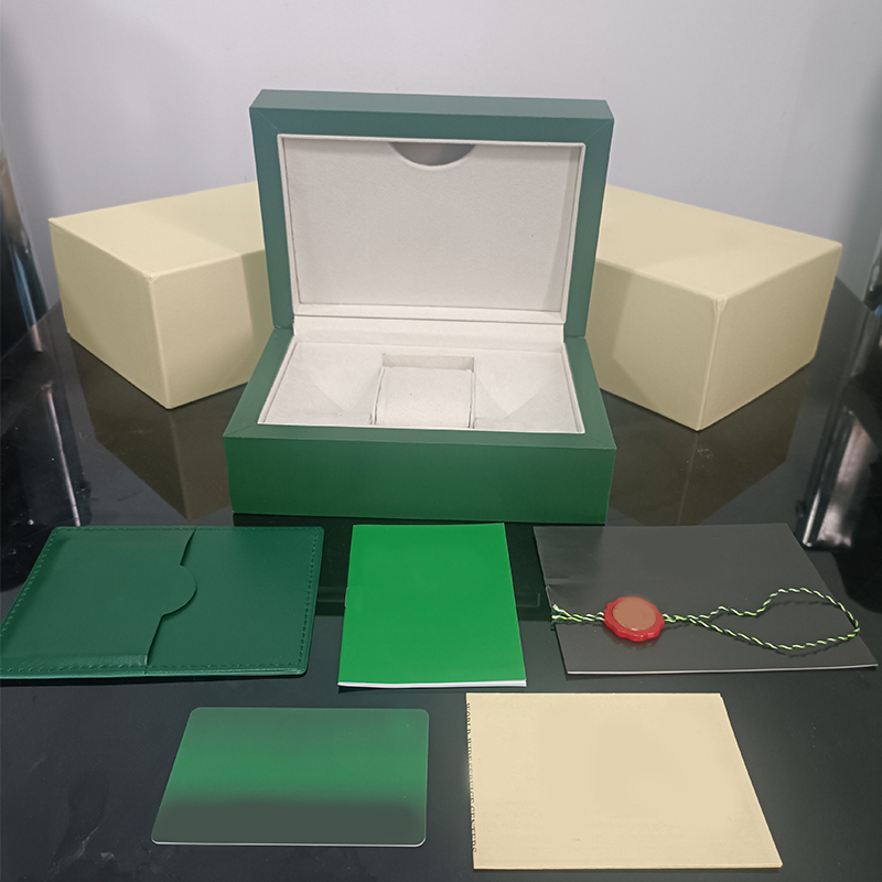 

Rolex Luxury GMT watch Mens Watch Box Cases Original Inner Outer Womans Watches Boxes Men Wristwatch Green Boxs booklet card 116610 116500 submarine Accessories hjd