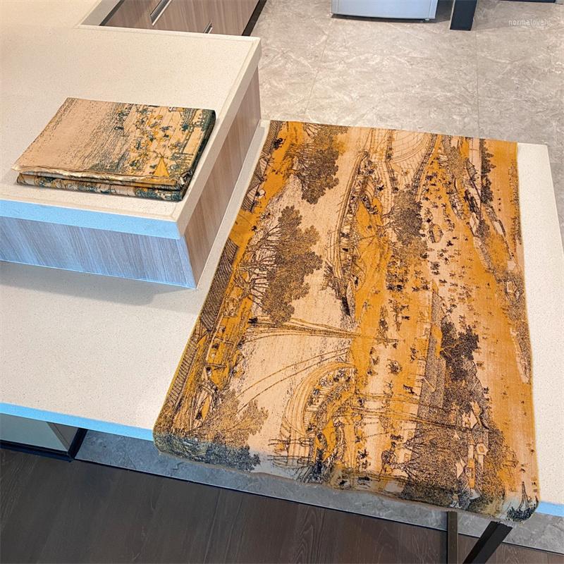 

Scarves Winter Scarf Women Soft Cashmere Warm Pashmina Painting Print Wrap Thick Long Shawl Bufanda Stoles Hijab