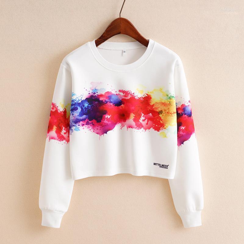 

Women' Hoodies Floral Printing Sweatshirt Women Autumn Long Sleeve Print Pullovers O-Neck Casual Short Streetwear Fall 2022 Women, Cactus