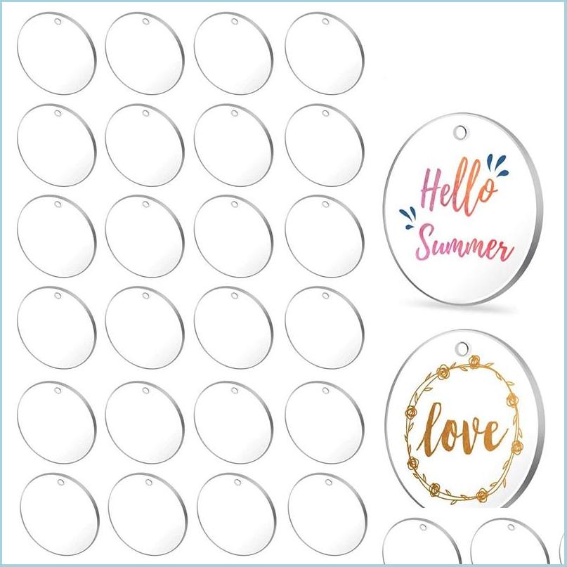 

Keychains Lanyards 50Pcs Clear Keychains For Vinyl Acrylic Transparent Circle Discs Blanks Keychain Bk Diy Crafting Drop Delivery Dhjlt