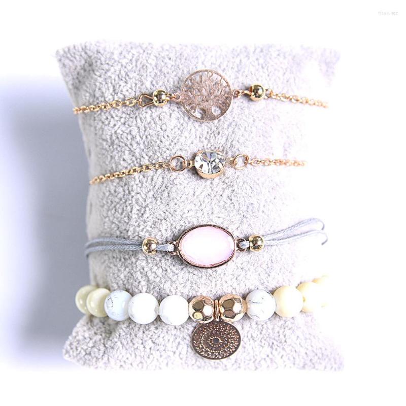 

Link Bracelets Design Glass Hand Ornament Geometric Simple Tree Of Life Suit Plastic Bracelet Wholesale
