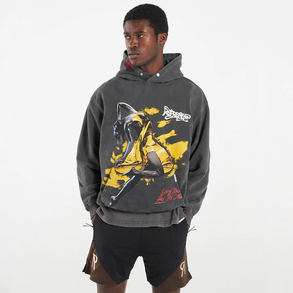 

Vintage Hoodie Print Quality Cotton High Men's and Women's Plus Size Hooded, Black