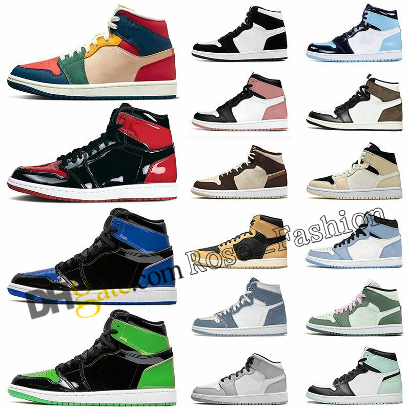 

1 OG Basketball Shoes 1s High Mid For Men Women Reverse Mocha Denim UNC Wolf Grey Shadow Bred Toe Pine Green White Camo Georgetown Heritage Obsidian Sports Sneakers, 1s light smoke grey 2022