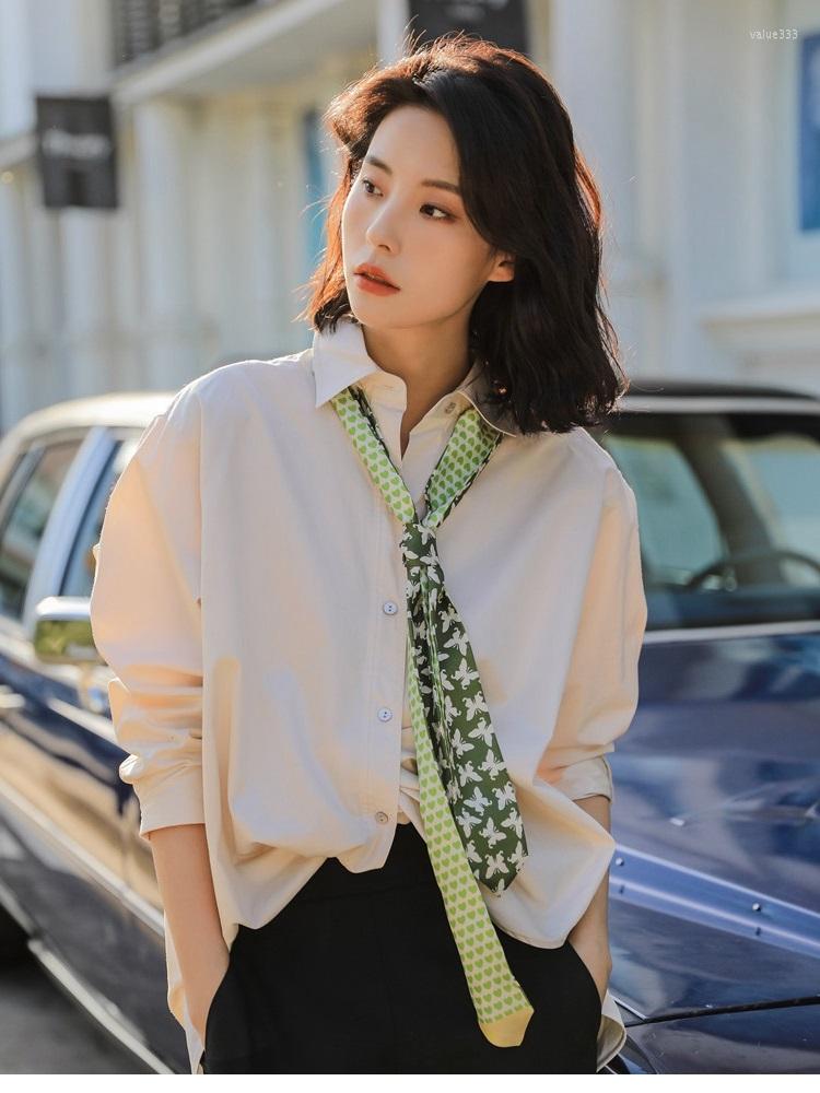 

Scarves 156 6cm Narrow Long Real Silk Neckerchief Necktie Butterfly Print Women Ladies Fashion Hairband Headband Double Layer