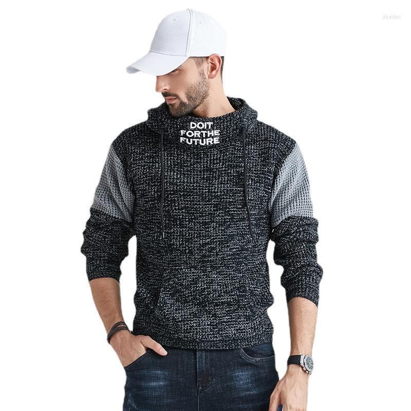 

Men's Sweaters Sports Sweater Casual Loose Trend Knitted British Style Bottoming Shirt, Black