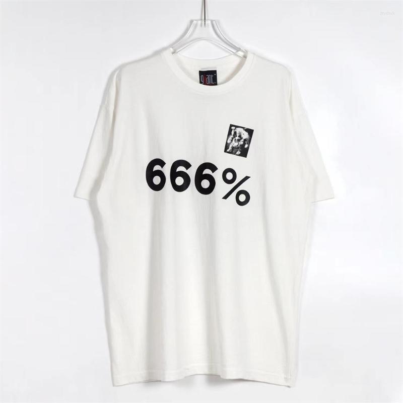 

Men's T Shirts Saint Michael Number 666 Retro Old Short-sleeved High Street American Casual Loose Couple Hip-hop Rock T-shirt Oversized, White