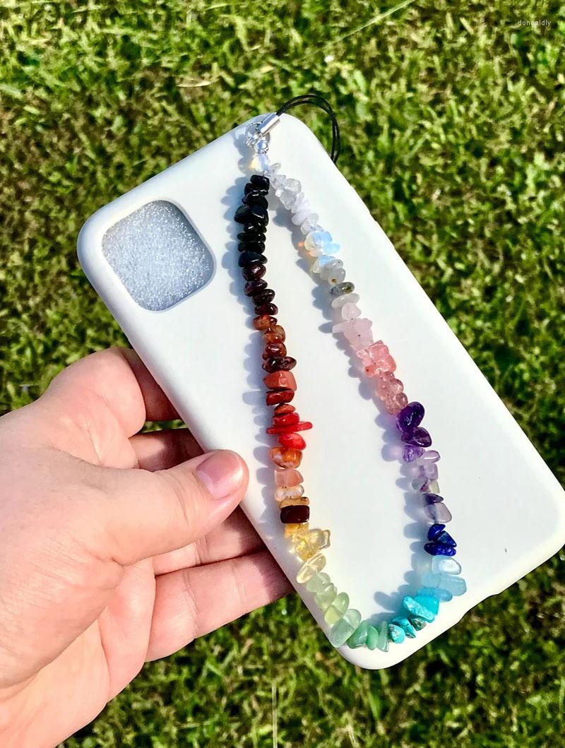

Keychains Irregular Colorful Beaded For Women Trendy Phone Simple Lanyard Charm Ladies Keychain