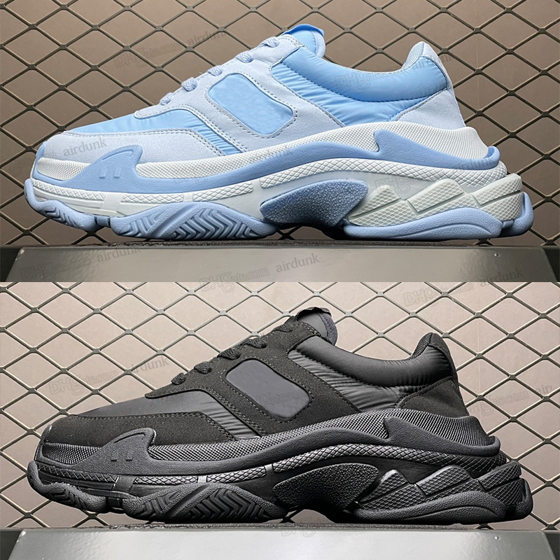 

2022 New Men Women Dad Shoes 17FW Triple S casual shoes bottom mens Sneakers Sky blue black Old Grandpa Trainer chaussures Jogging Walking 35-45, 1 sky blue