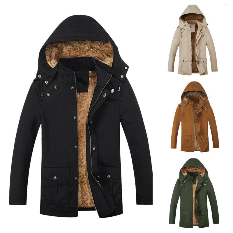

Men's Vests Casual Coat Velvet Cotton Stand-up Winter Collar Jacket Warmth Pockets Plus With Thick Autumn Men Jackets Chaqueta, Black