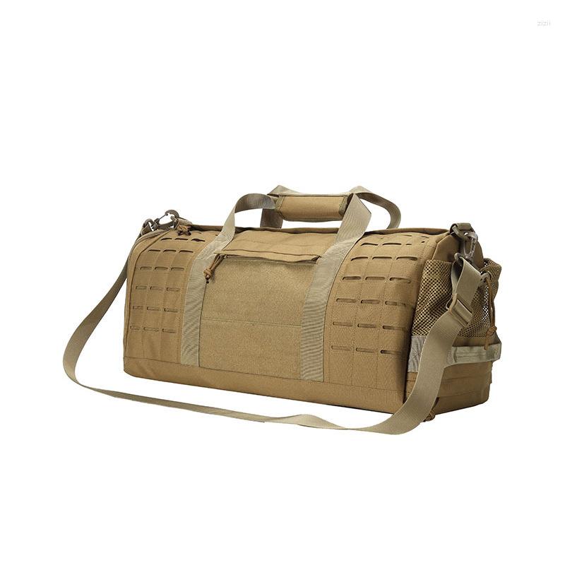 

Duffel Bags Oxford Cloth Waterproof Shoulder Bag Hand-held Travel Dry And Wet Separation Storage Luggage Outdoor Fitness, Khaki