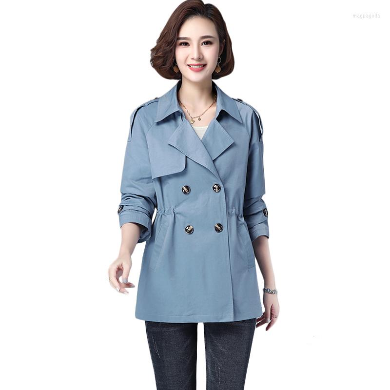 

Women's Trench Coats Middle-aged Women Windbreaker Spring Autumn Double-breasted Casual Long Coat Fashion Plus Size Women's Overcoat 3XL, Khaki