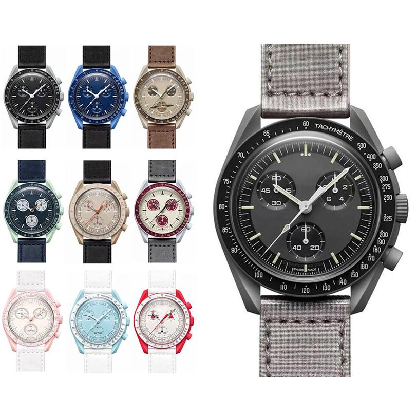 

Bioceramic Moonswatch Men's 6 Pins Quarz Chronograph Mens Watch Mission To Mercury 42mm Nylon Luxury Watch James Montre De Luxe Li172I, Jupiter