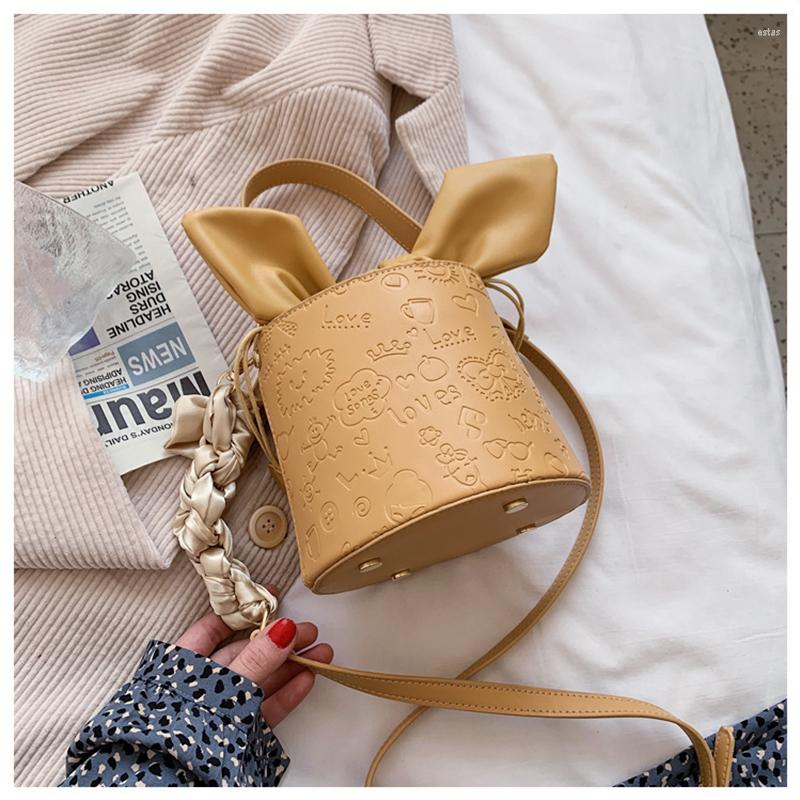 

Evening Bags PU Leather Purses And Handbags For Women 2022 Designer Luxury Fashion Girls Female Shopper Sweet Bow Embossed Bucket Wallets, Heise
