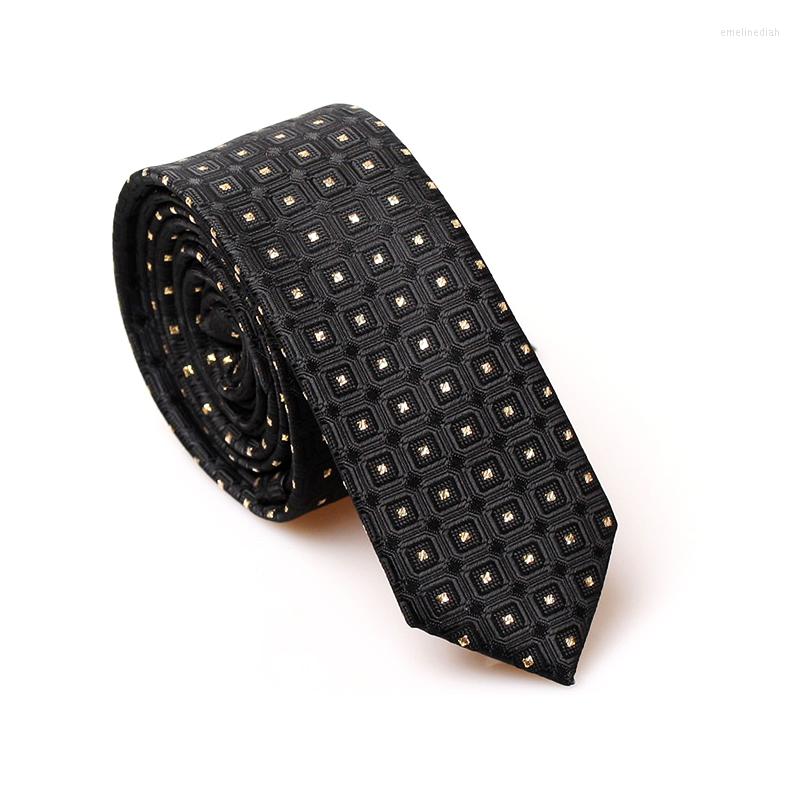 

Bow Ties Fashion Slim 5cm For Men Black Plaid Casual Skinny Necktie Formal Salon Business Work Accessories Mens Gift Box