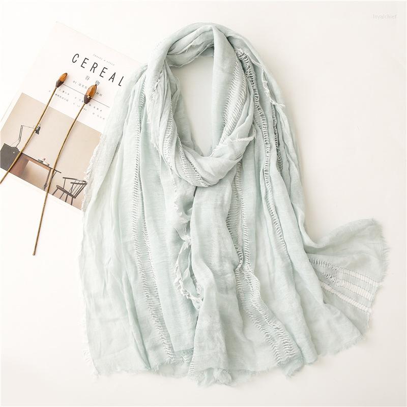 

Scarves Solid Fashin Hijab Scarf Women Luxury Wrap Neck Shawls Foulards Soft Muslim Head Snood Cotton Blends Casual Bandana 2022