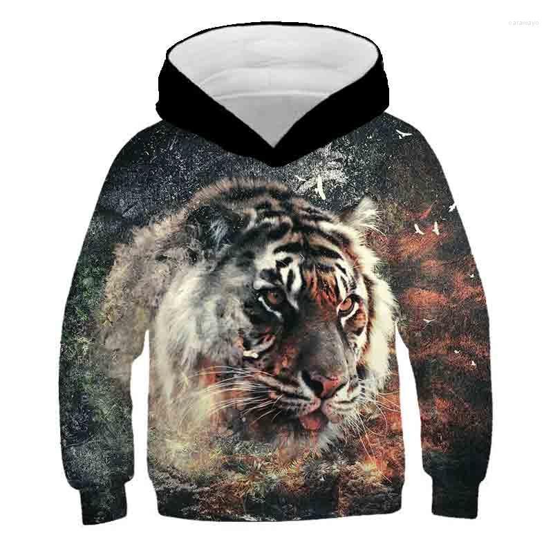 

Men's Hoodies 2022 Hoodie Long Sleeve Boys Girls Kids Clothes Spring Autumn 3D Tiger Print Cool, Beige