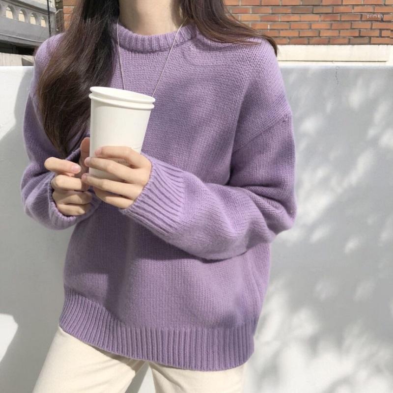 

Women' Sweaters Purple Sweater Women Cocoon Type Pullover Loose Lazy Wind Early Autumn Top 2022 And Winter Wear, Black