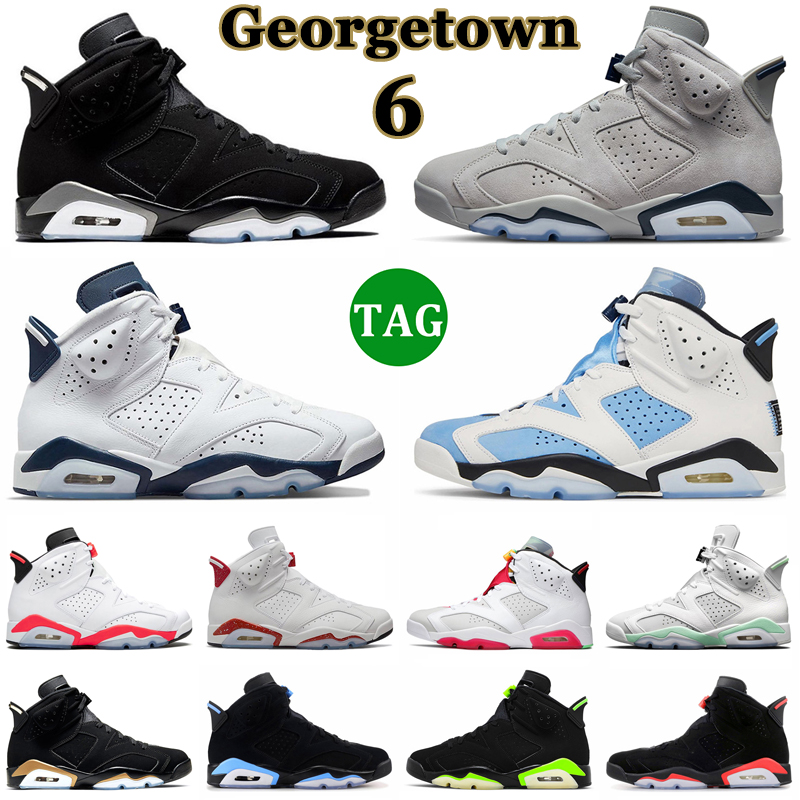 

Jumpman 6 Basketball Shoes Men Women 6s Georgetown UNC Midnight Navy Black Infrared Red Oreo Metallic Sliver Bordeaux Mens Trainers Outdoor, Box