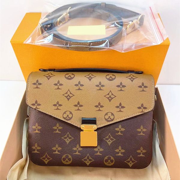 

Womens M44876 pochette satchel messenger bag postman tote shoulder classic clutch flap mens Luxury designer top handle briefcase leather crossbody bag handbag, Embossed khaki